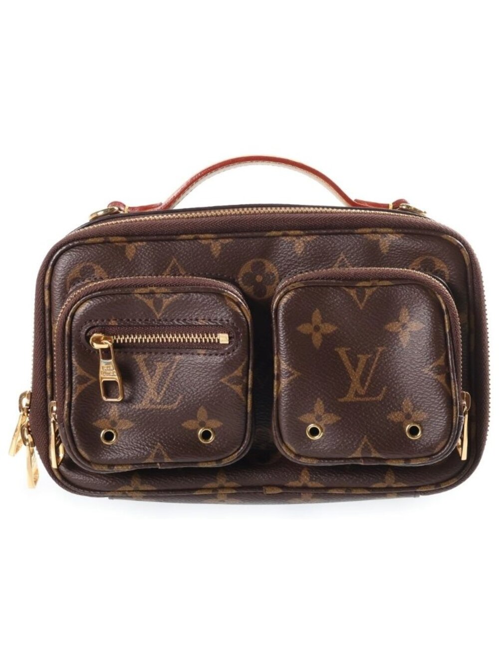 Louis Vuitton Monogram Utility Crossbody Shoulder Bag Leather Brown
